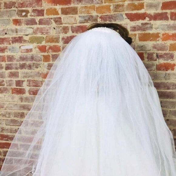 Vintage Bridal Cathedral Veil Comb Pearl - Picture 8 of 8